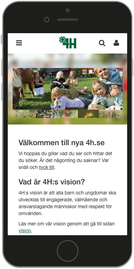 Printscreen mobil hemsida
