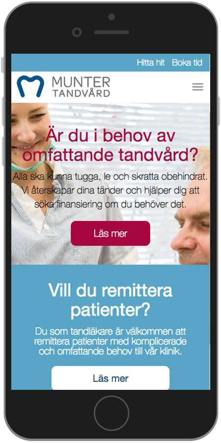 Printscreen mobilanpasad hemsida